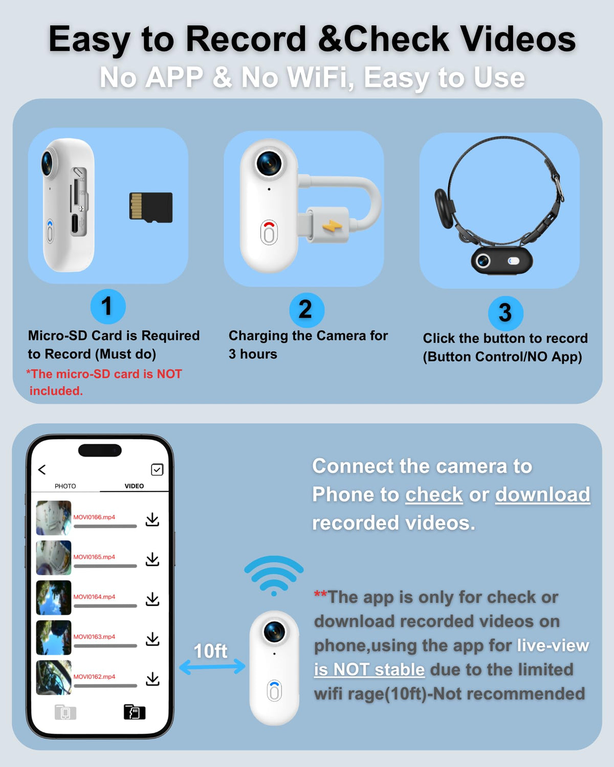 Camera Collar with Phone App & Tracker Tag G8517