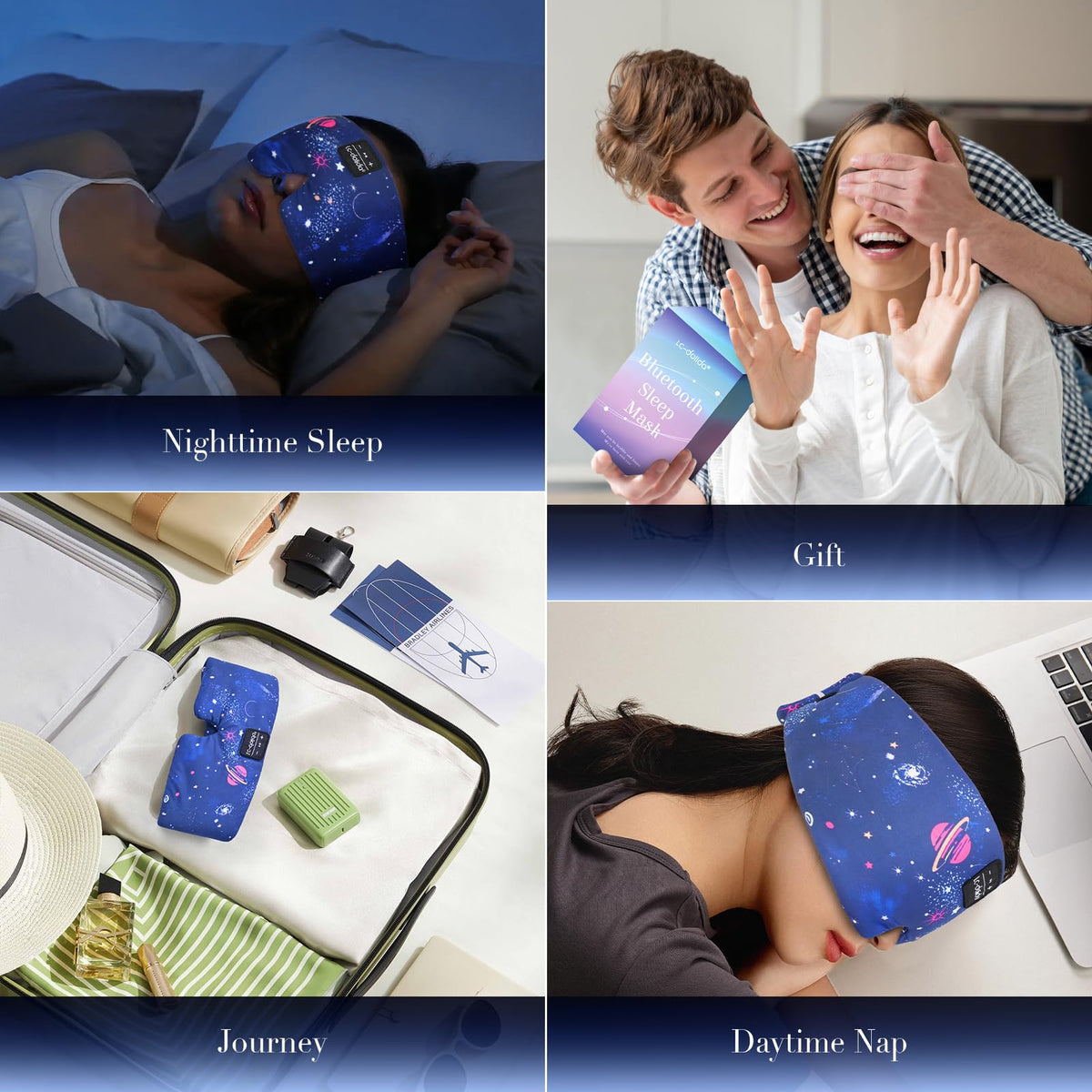 Sleep Mask with Bluetooth Headphones and Silk Sleep Mask N13735