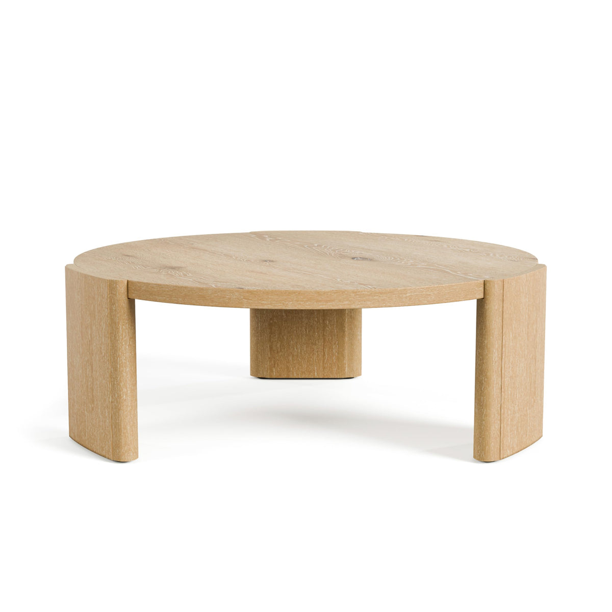 42” Round Oak Finish Wood Coffee Table K979880