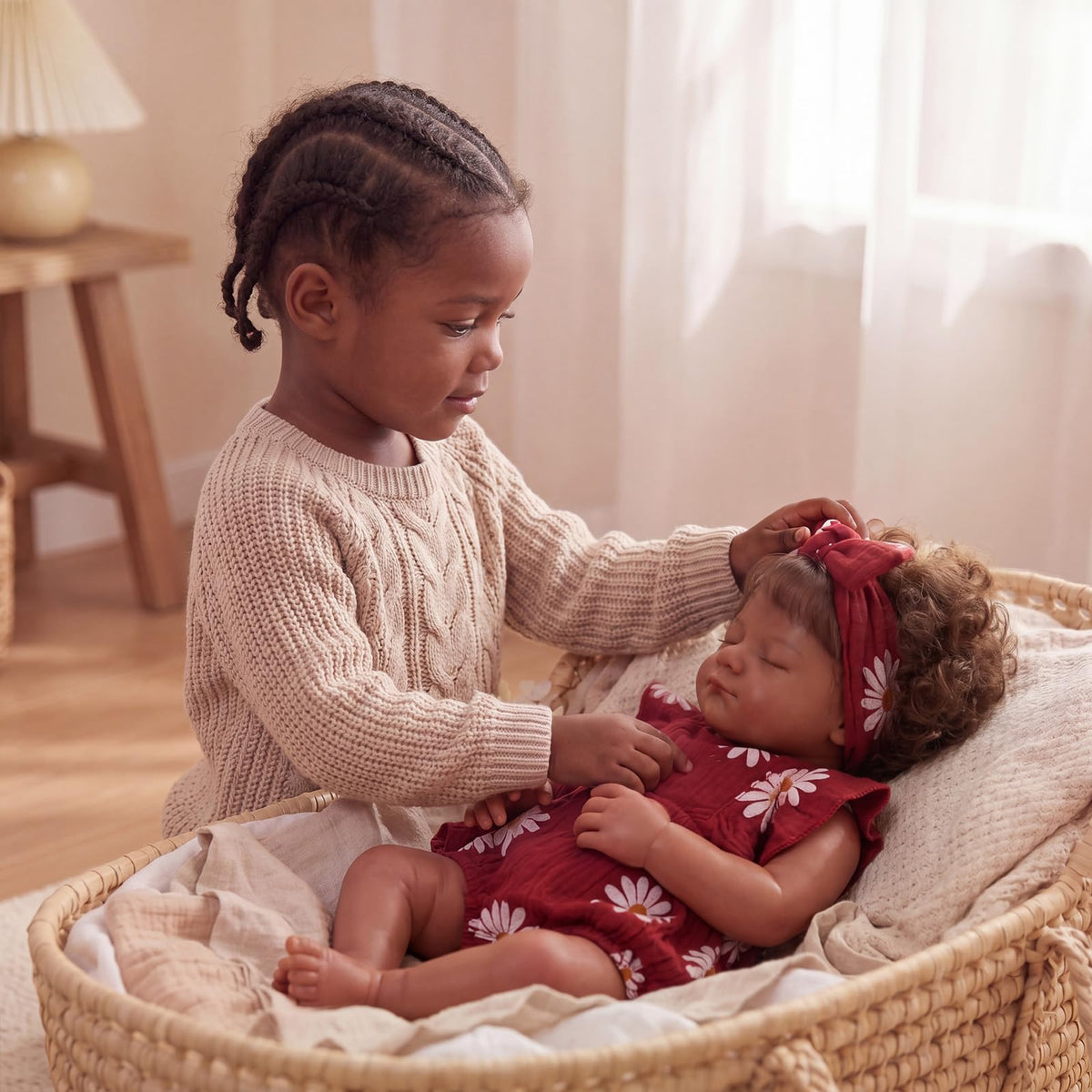 20 Inch Reborn Baby Dolls Black Girl with Accessories Set J292