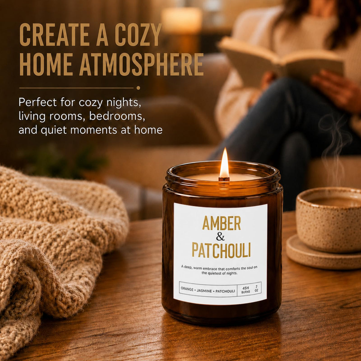 4 Pack Scented Candle Set with Wooden Wick Q8331