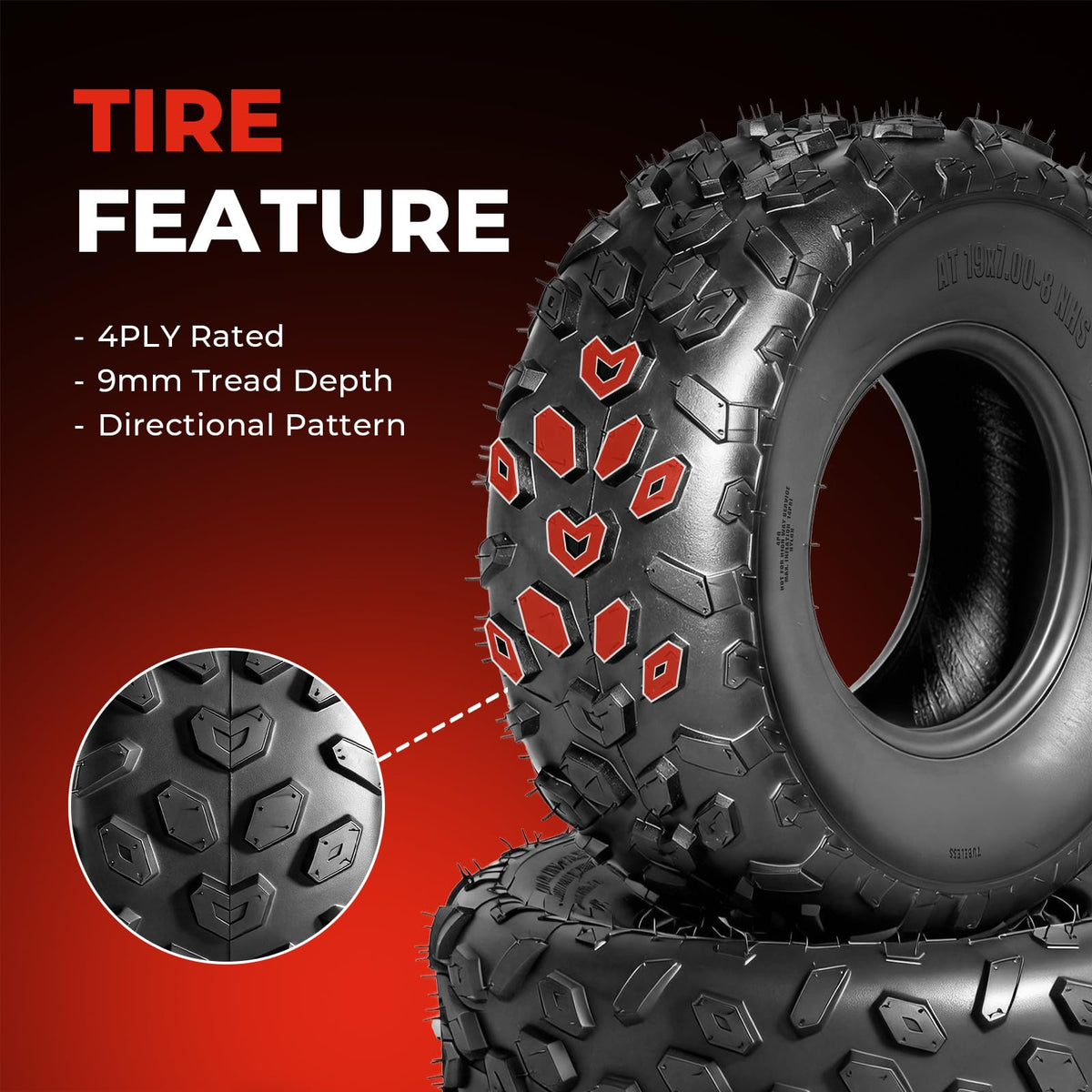 19x7-8 ATV/UTV Tires Set of 2 R385