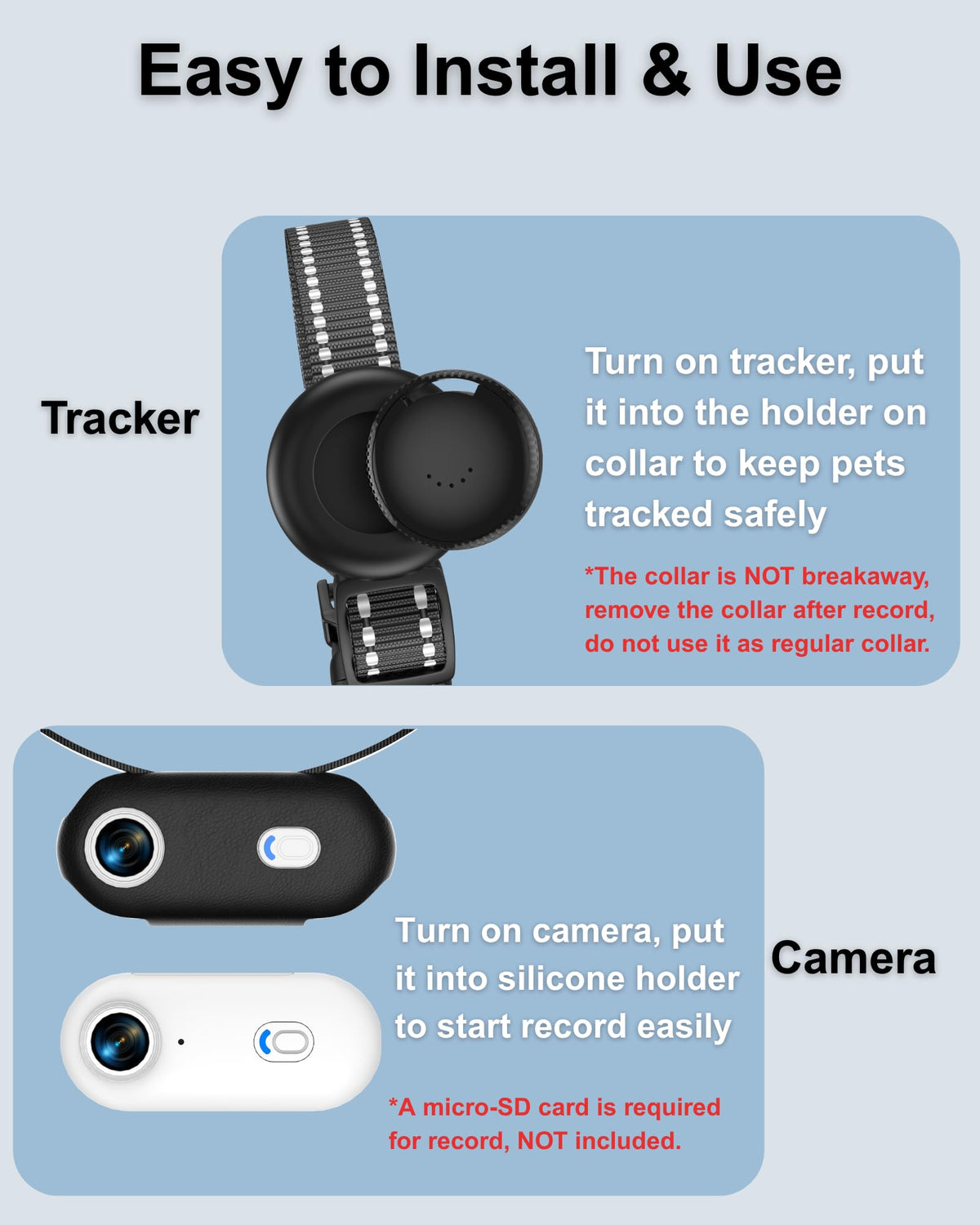 Camera Collar with Phone App & Tracker Tag G8517