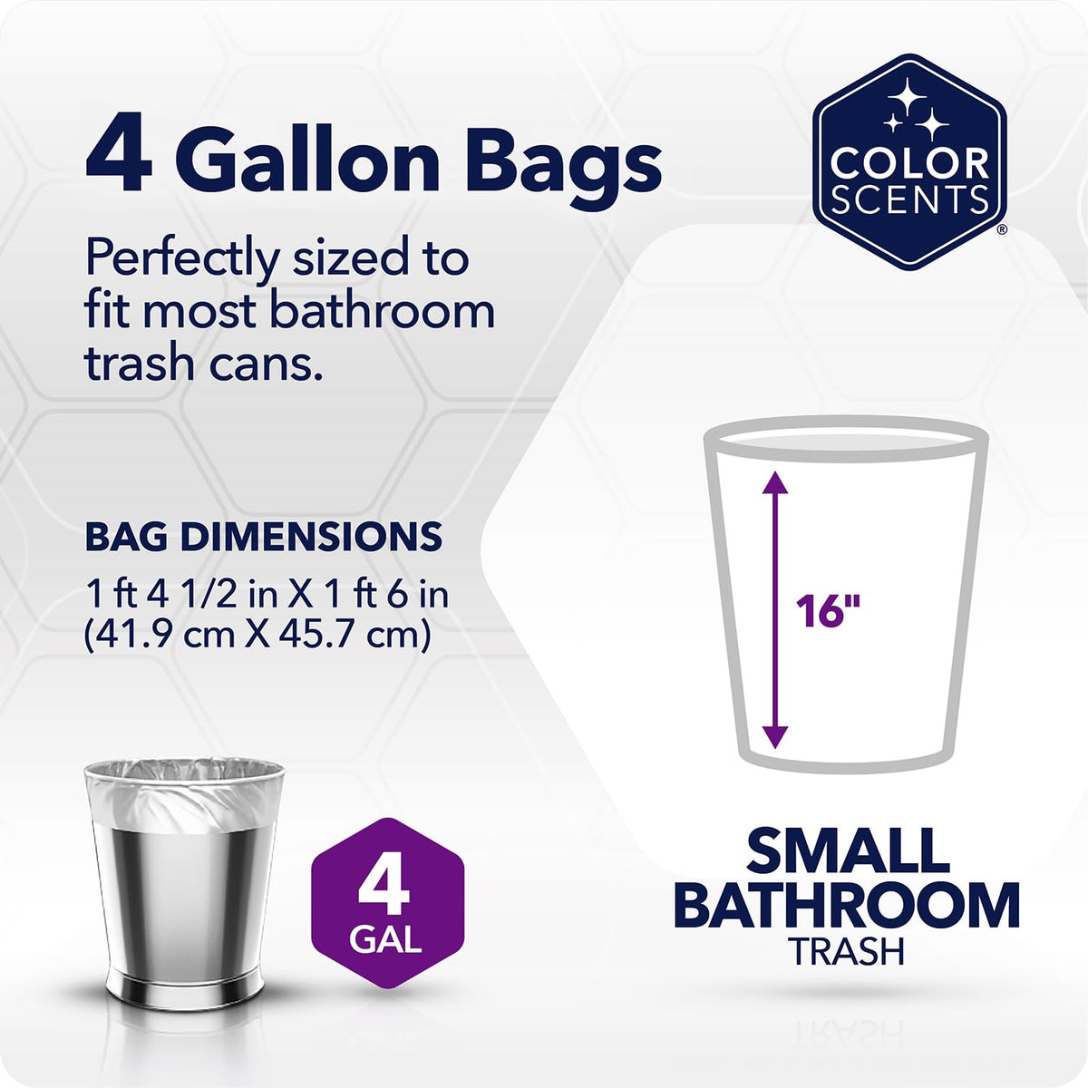 4 Gallon Lavender Trash Bags 80 Count G1446