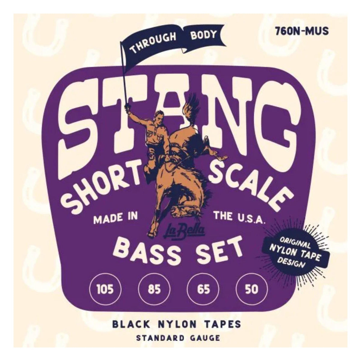 Black Nylon Tape Short Scale Bass Guitar String 50-105 W790