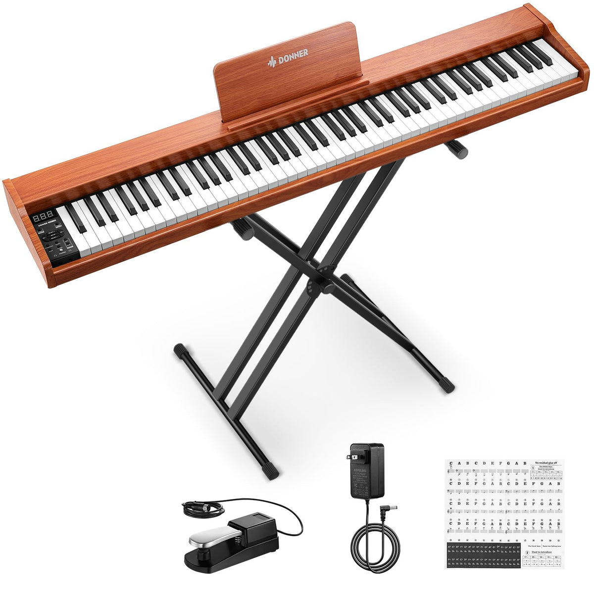 88 Keys Digital Piano with Stand and Sustain Pedal N53797