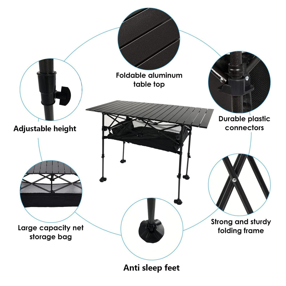 Adjustable Aluminum Camping Table I663545