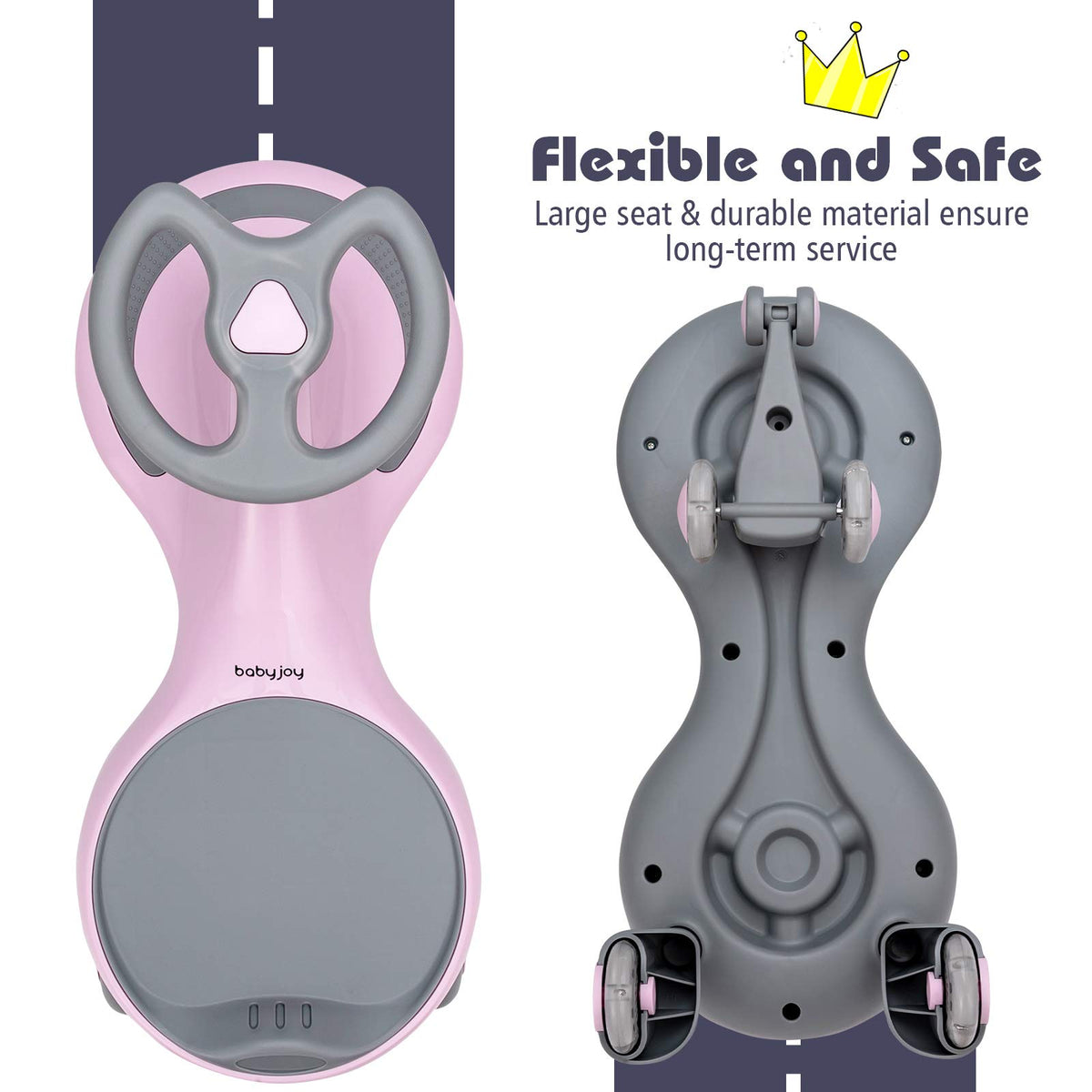 Pink Wiggle Car with LED Flashing Wheels Y667