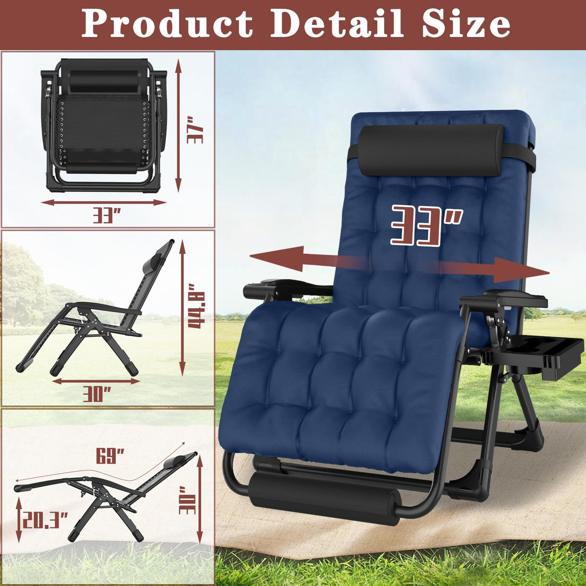 Oversized Zero Gravity Chair with Carry Bag B369772