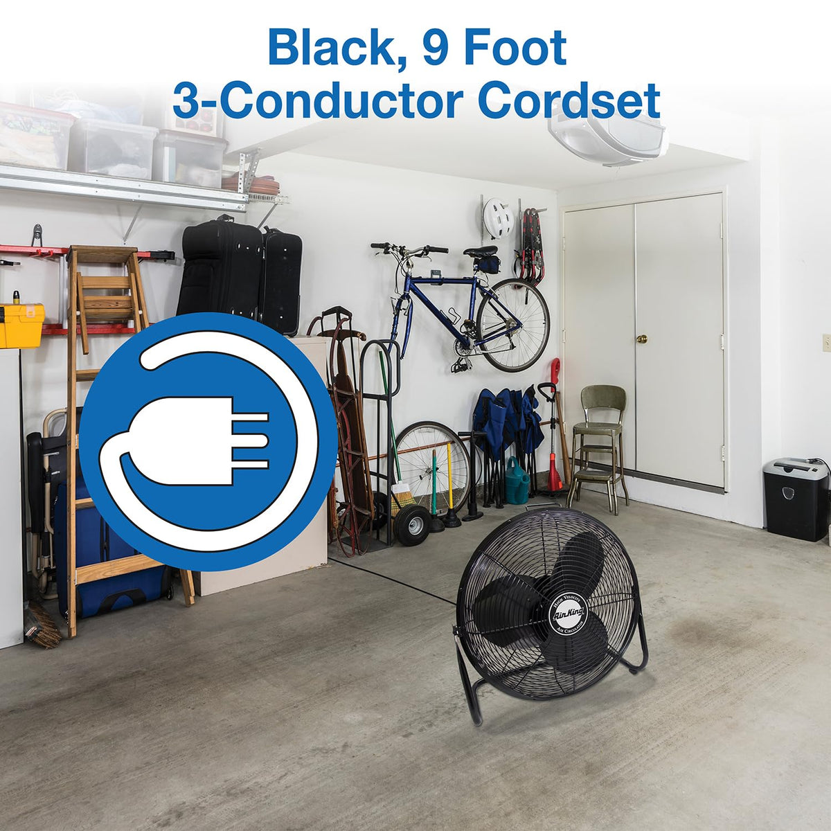 20-Inch High Velocity Pivoting Floor Fan, Black R515526