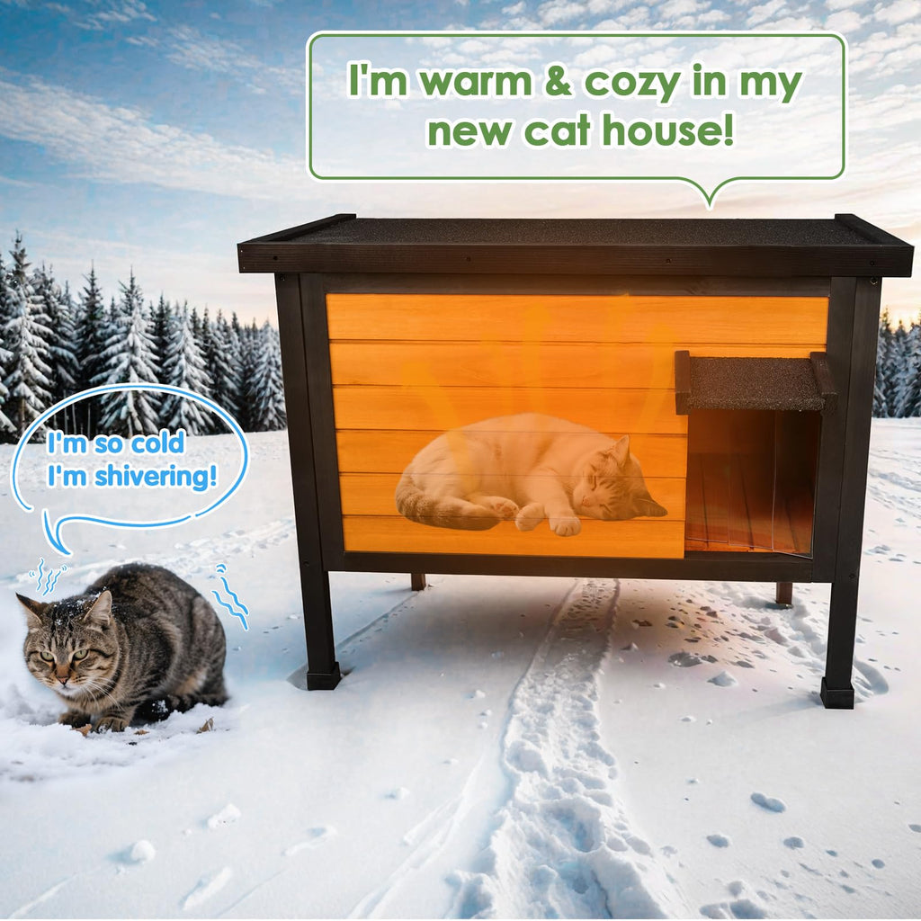 Outdoor Insulated Wooden Cat House I2549