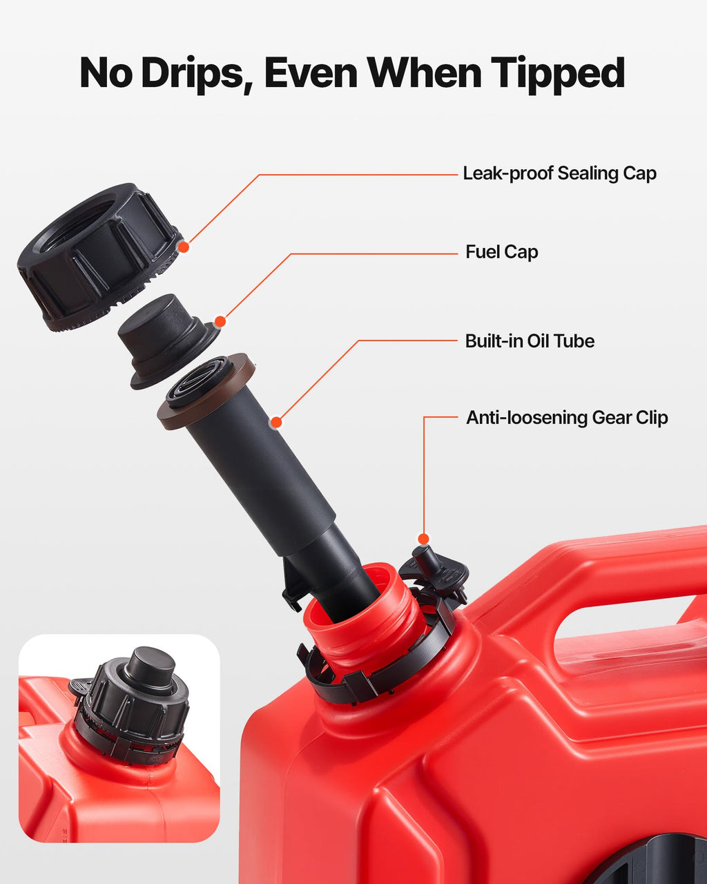 1.3 Gallon Gas Can with Spout and Lockable Bracket K869