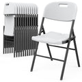 White 10 Pack HDPE Folding Chairs with Steel Frame G33825
