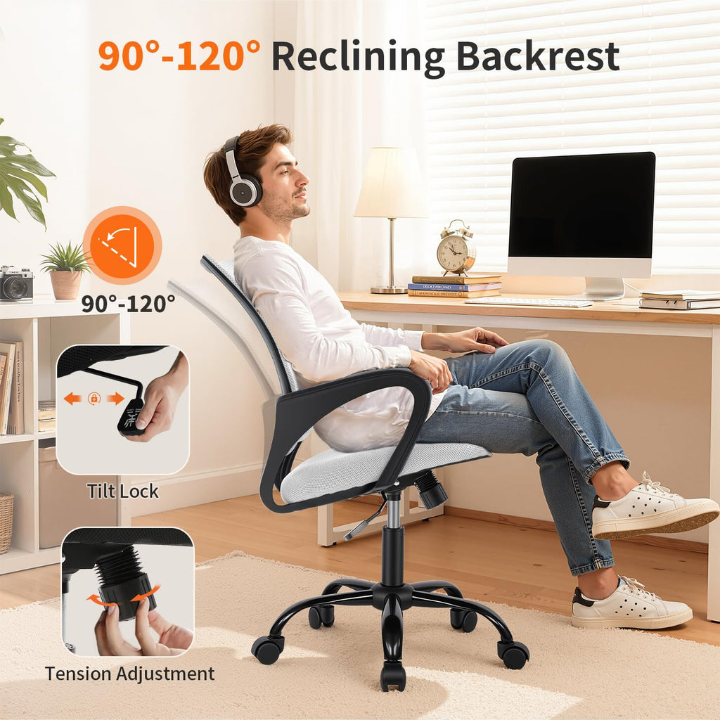 Ergonomic White Mesh Office Chair H797195