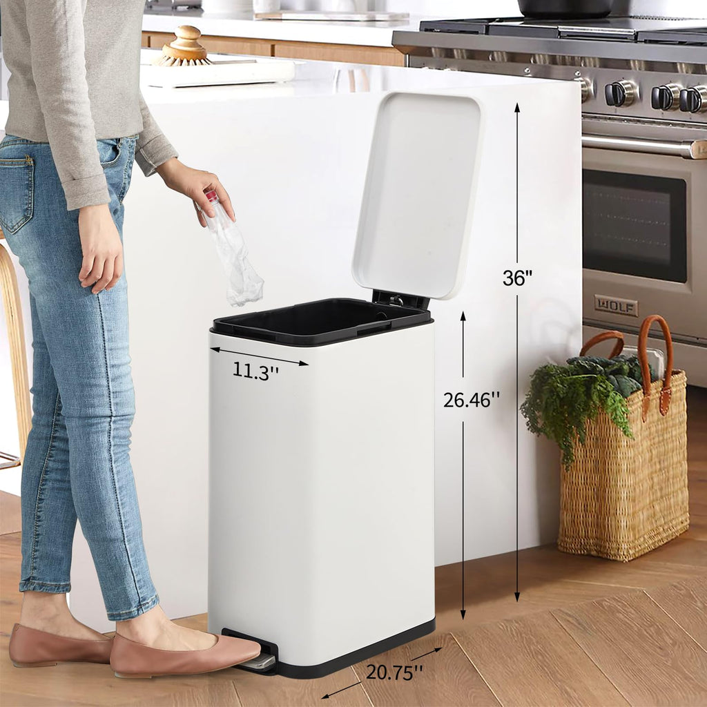 13.2 gal Stainless Steel Step Trash Can D86655