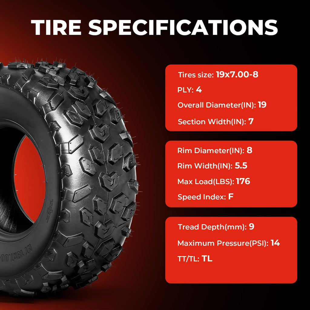 19x7-8 ATV/UTV Tires Set of 2 R385