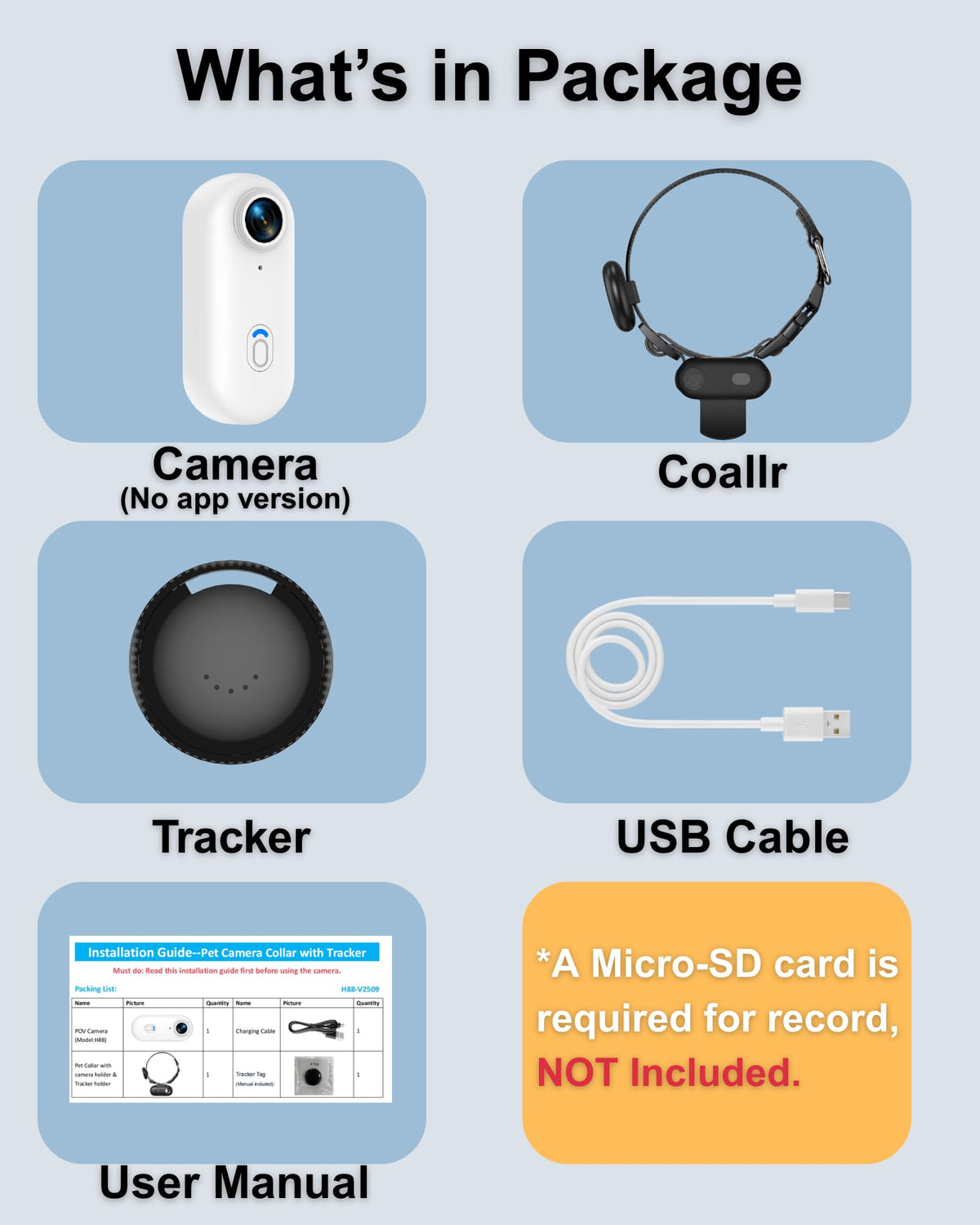 Camera Collar with Phone App & Tracker Tag G8517