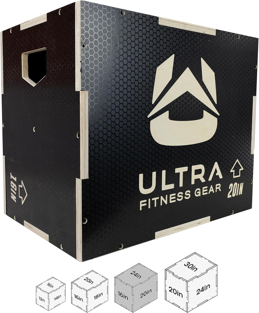 Wooden Plyo Box, 16/14/12 Anti-Slip T6808