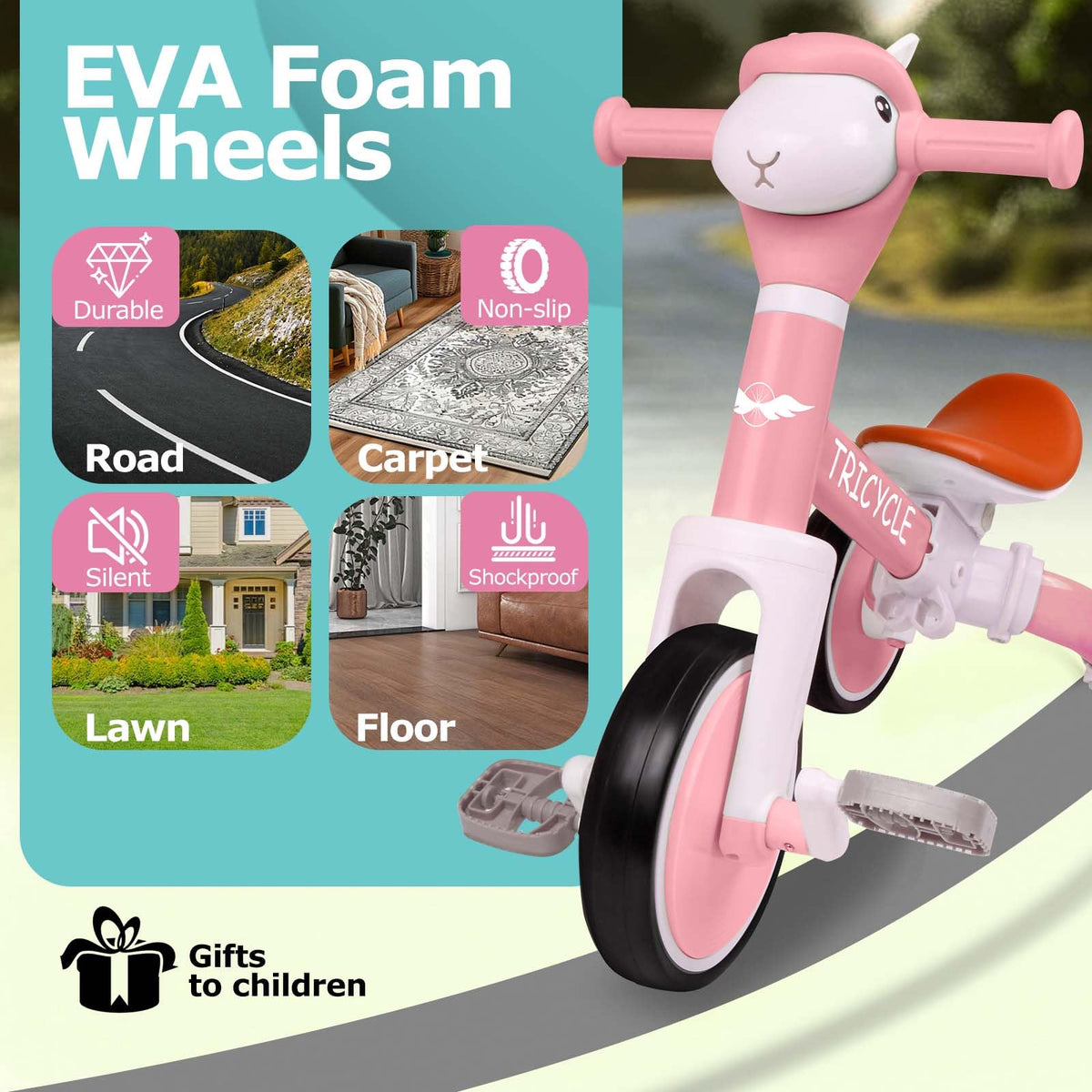 4-in-1 Kids Tricycle with Light & Music Z20567