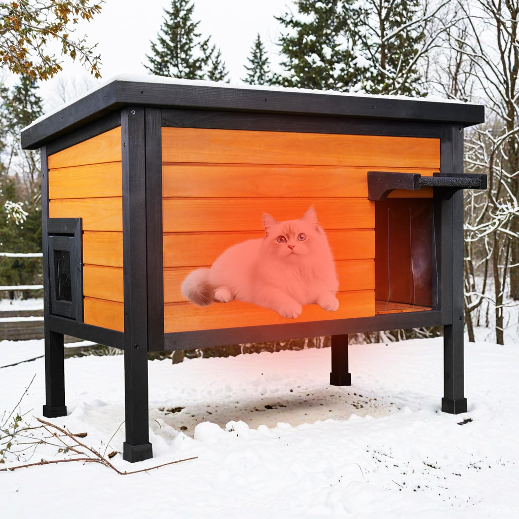 Outdoor Insulated Wooden Cat House I2549