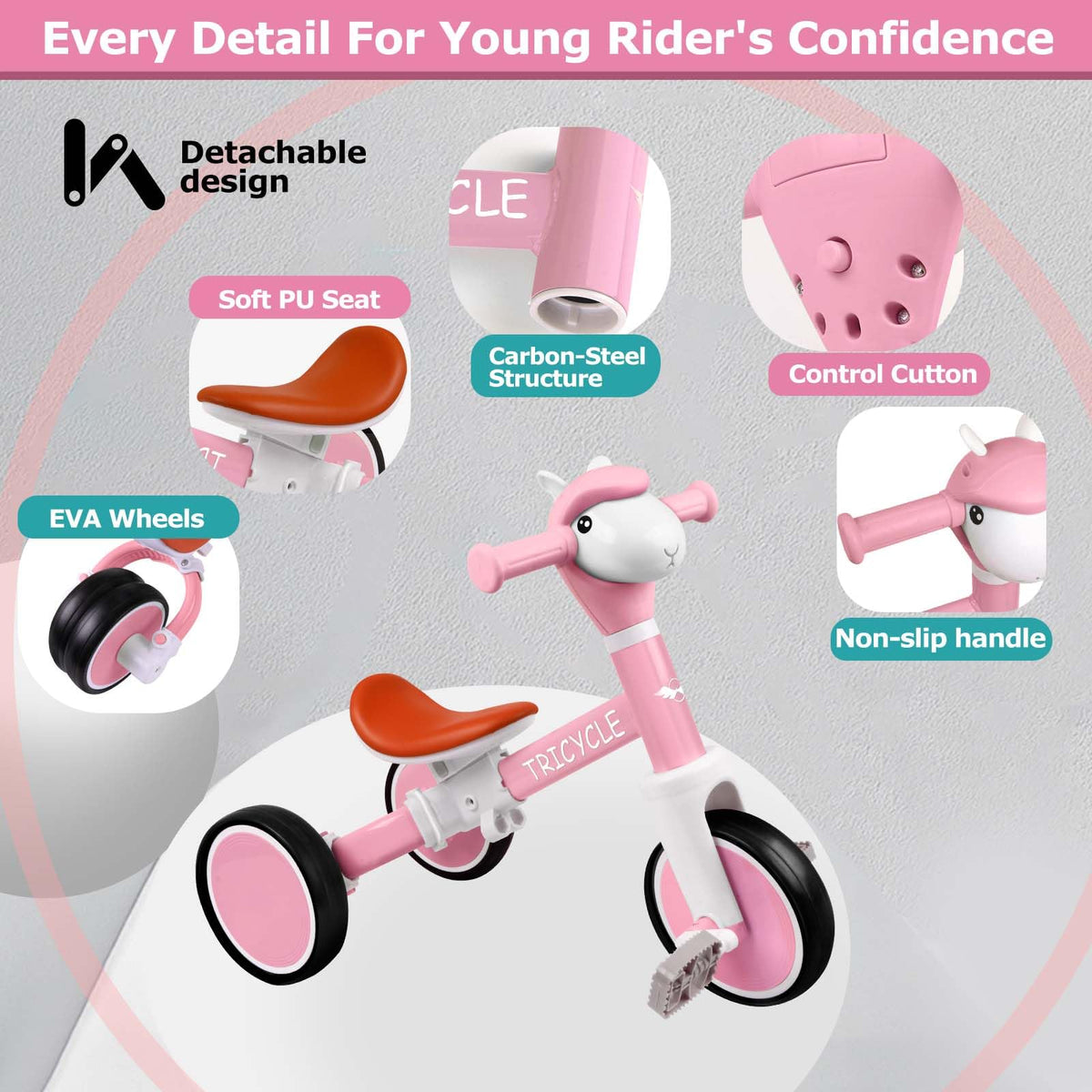 4-in-1 Kids Tricycle with Light & Music Z20567