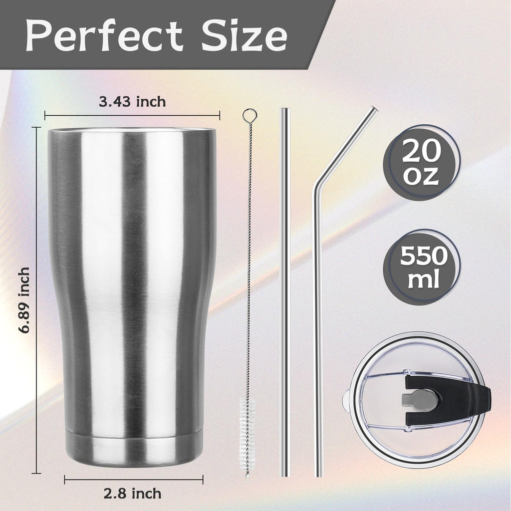 20oz Insulated Tumbler with Lid Straw Y9099