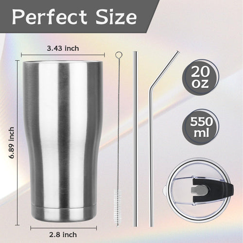 20oz Insulated Tumbler with Lid Straw Y9099