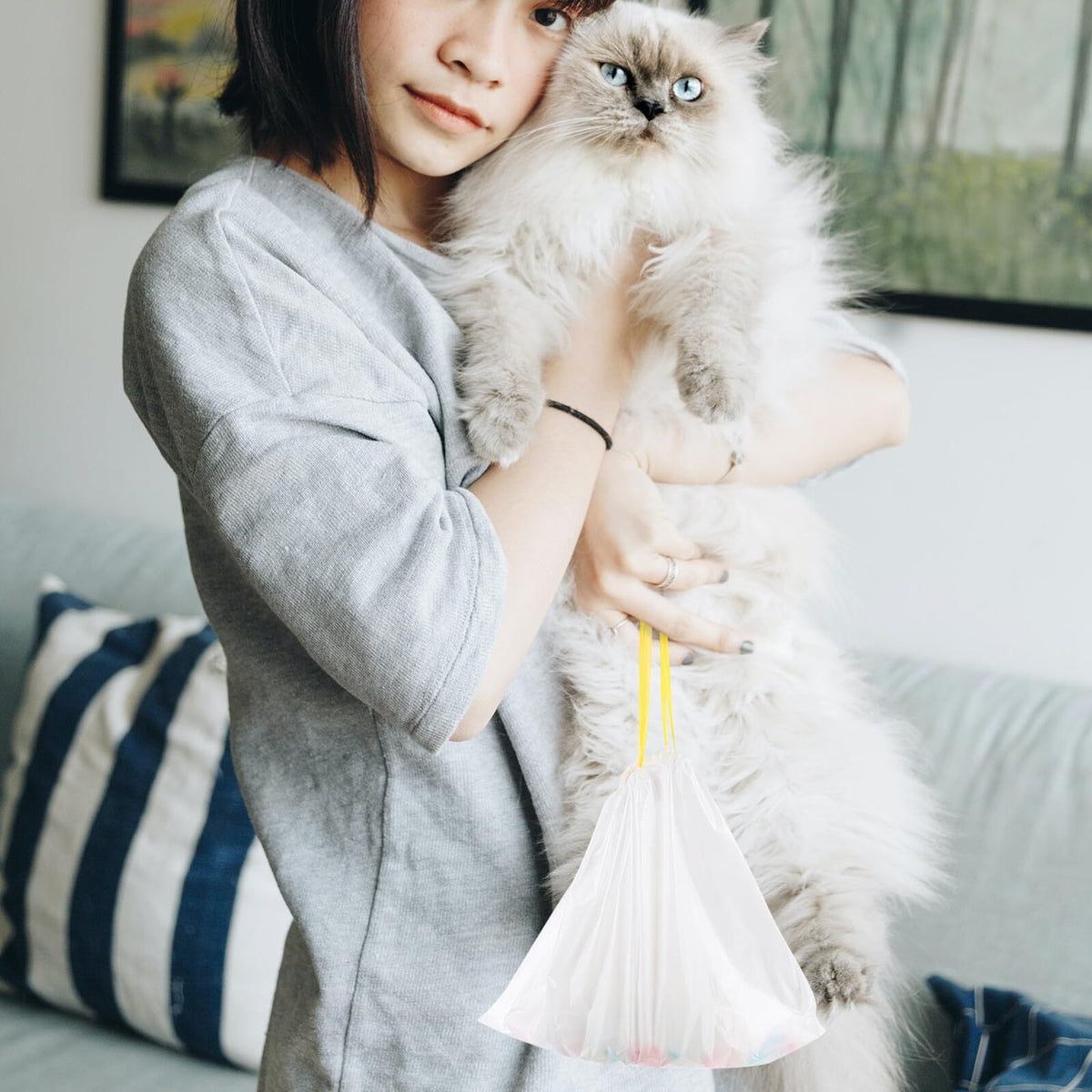 Disposable Drawstring Waterproof Cat Litter Bags U44787