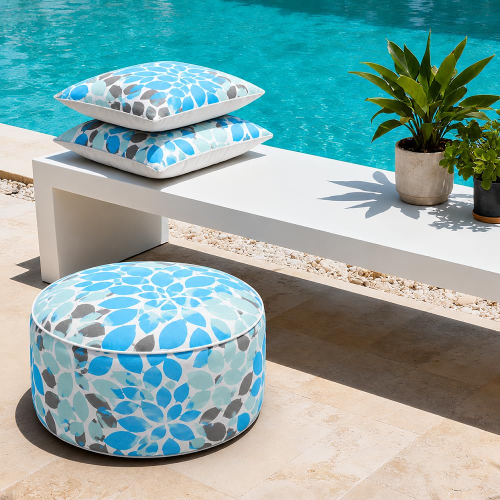Inflatable Outdoor Ottoman 2 Pack Teal Grey M747437