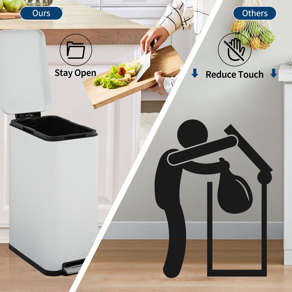 13.2 gal Stainless Steel Step Trash Can D86655