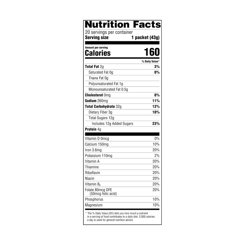 Maple & Brown Sugar Instant Oatmeal, 1.51 Oz, 20 Ct B87952