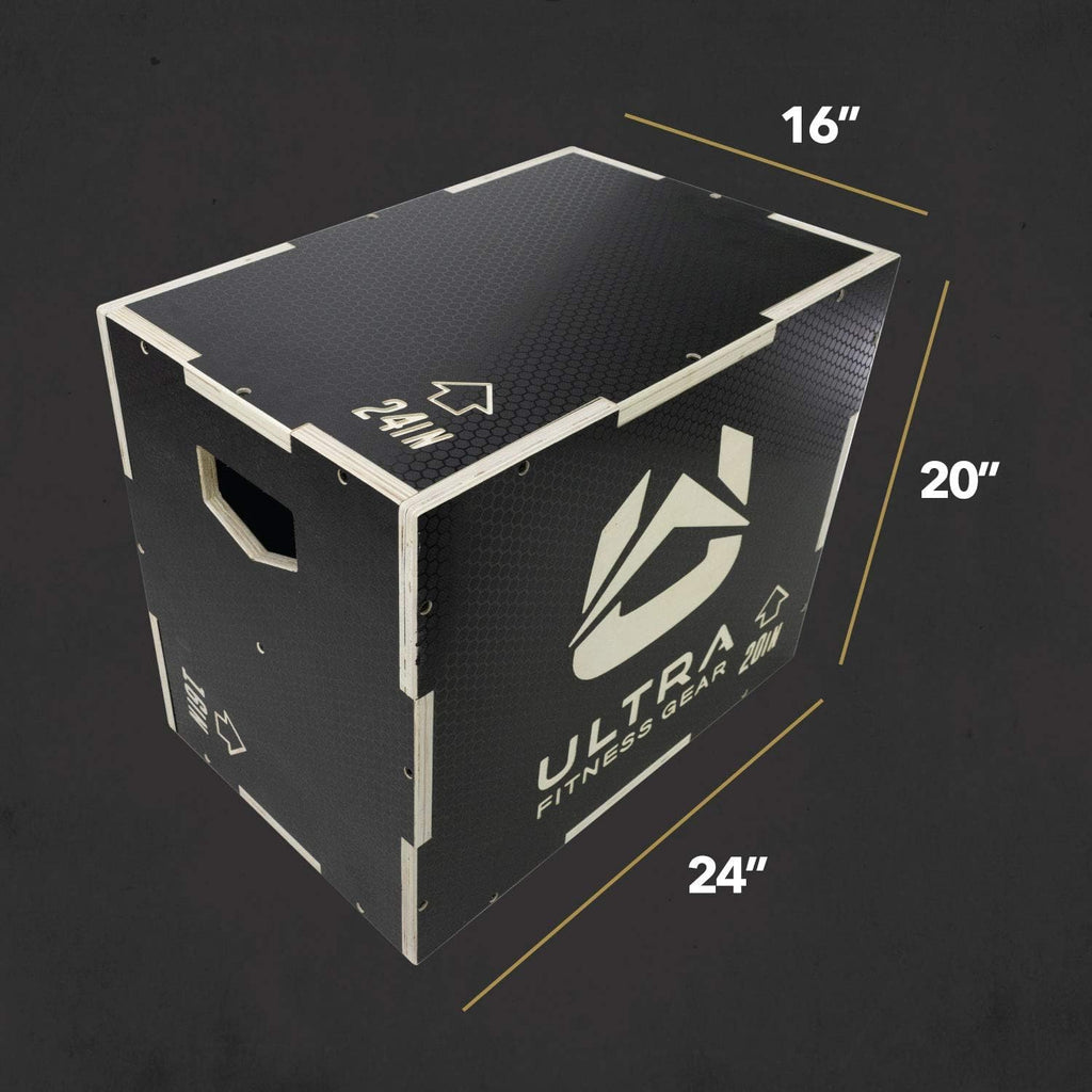 Wooden Plyo Box, 16/14/12 Anti-Slip T6808