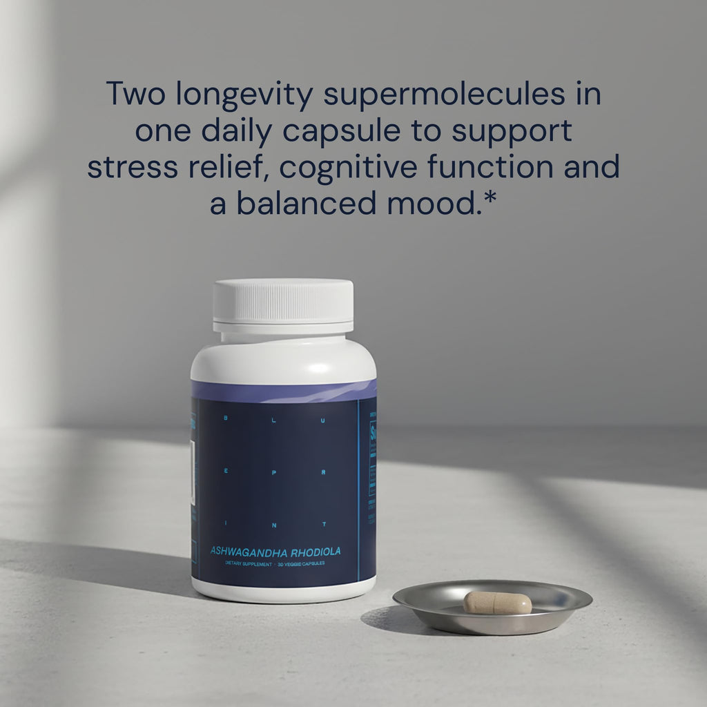 Ashwagandha & Rhodiola 120mg Adaptogen Capsules 30 Vegan Capsules D1514