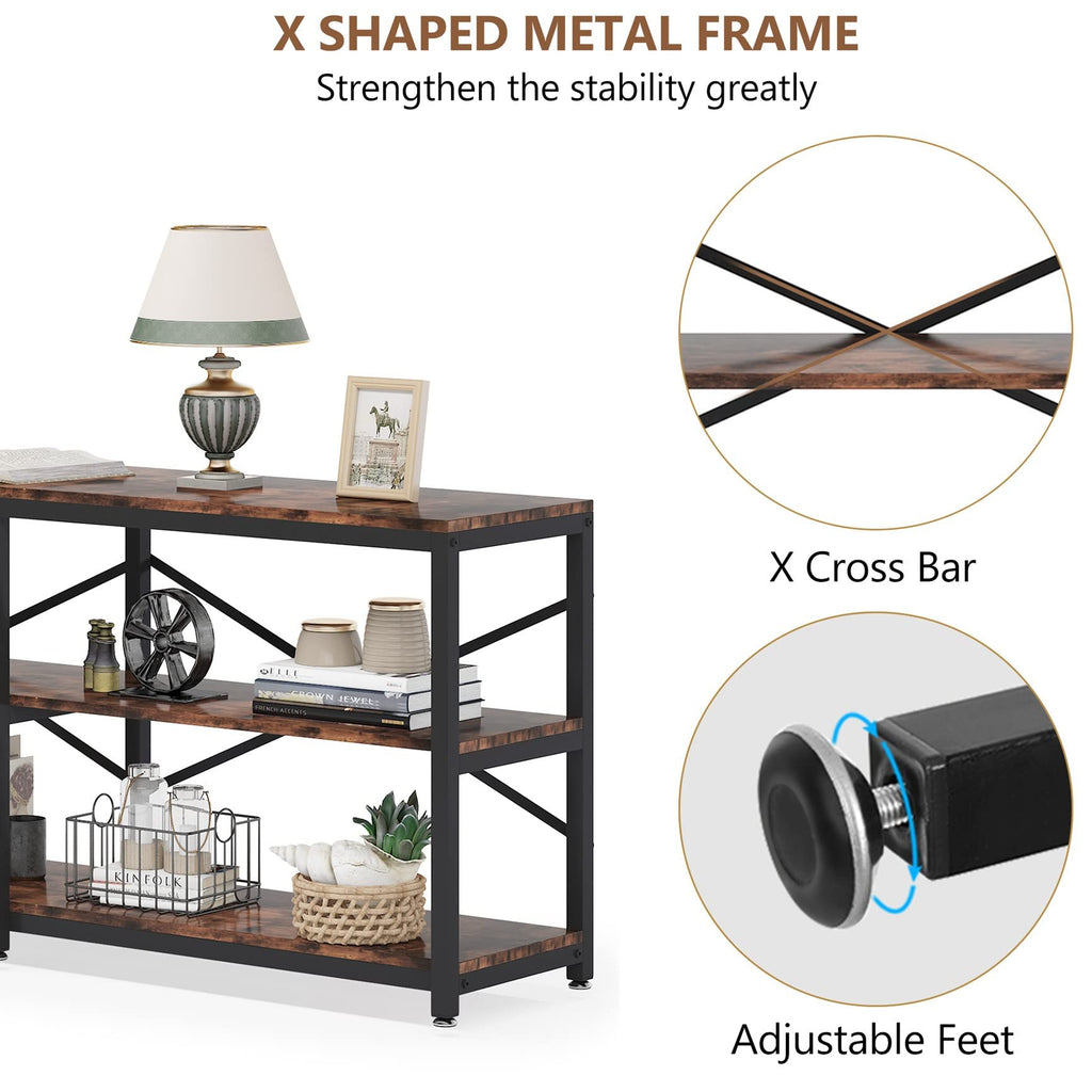 70.9 Inch 3-Tier Console Table with Storage Shelves B985