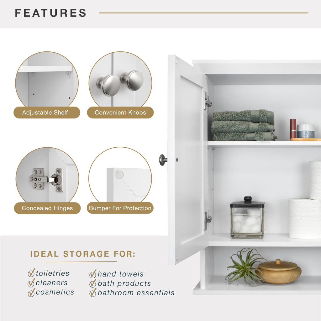 White Wall Mounted Medicine Cabinet Organizer N297115