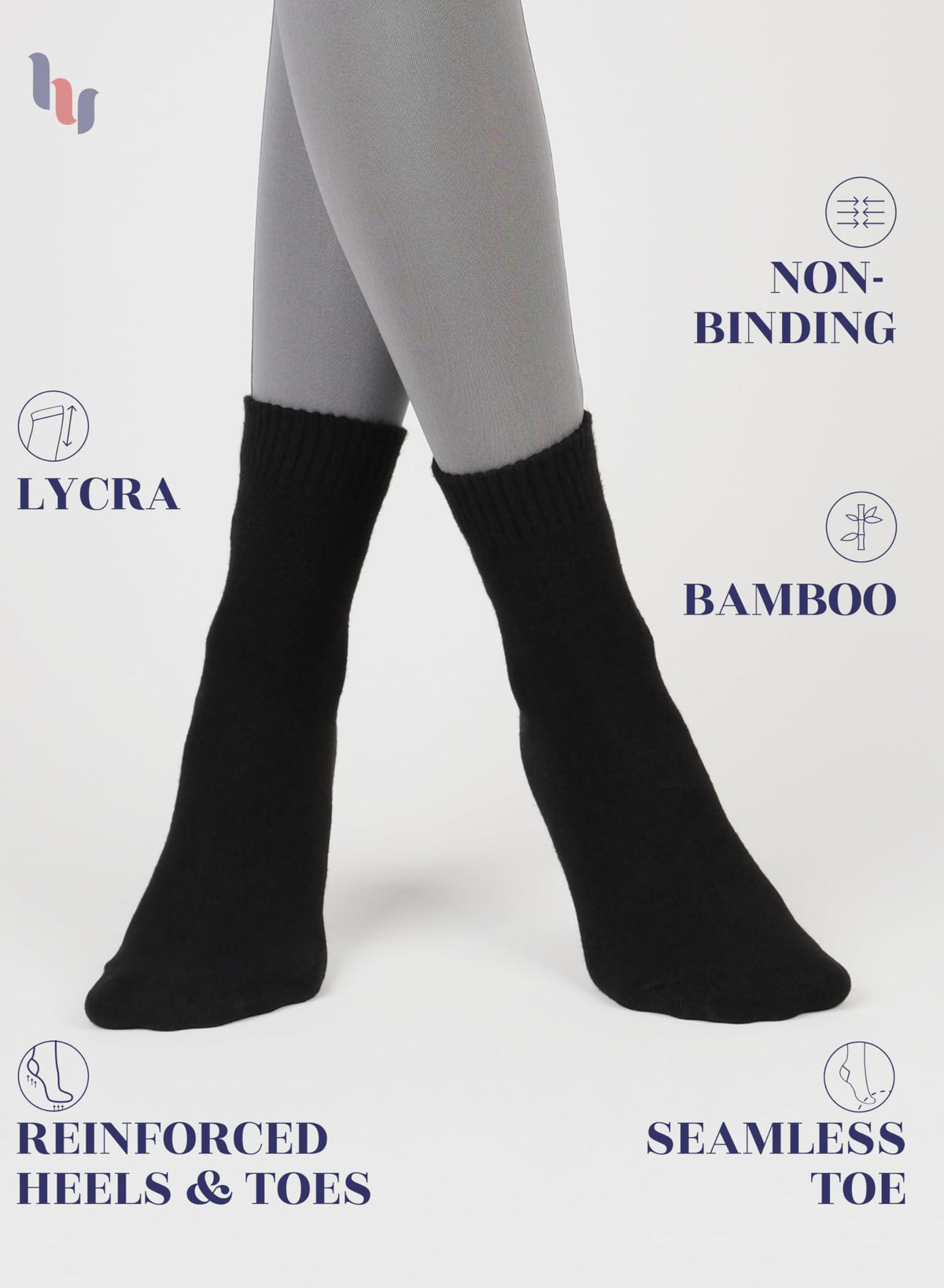 Loose Fit Bamboo Ankle Socks N768