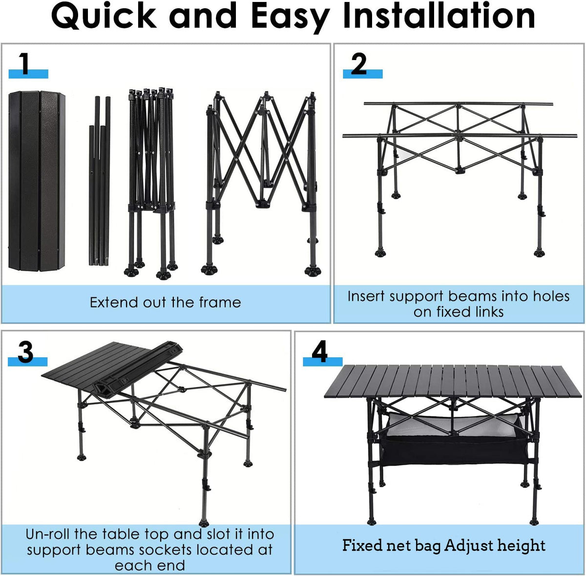 Adjustable Aluminum Camping Table I663545