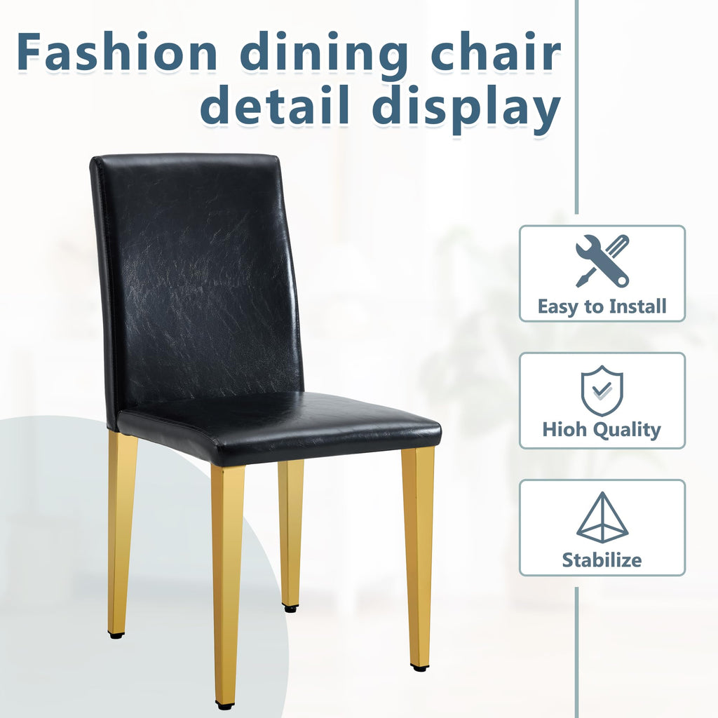 Black Gold Upholstered Dining Chairs Set of 4 K2673