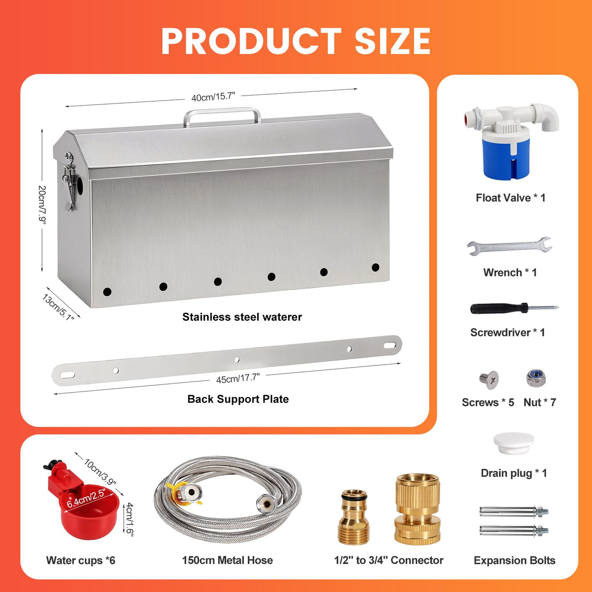 1.5 Gallon Metal Automatic Chicken Waterer W3885