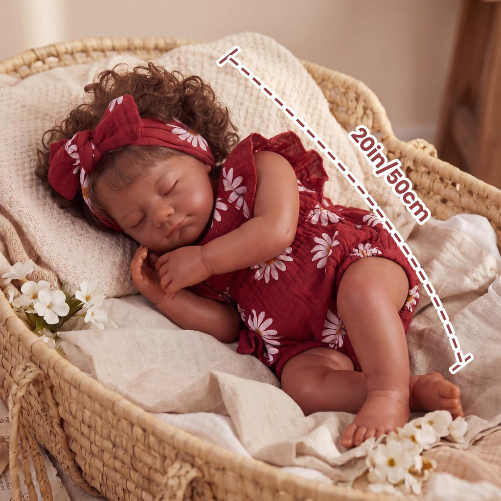 20 Inch Reborn Baby Dolls Black Girl with Accessories Set J292