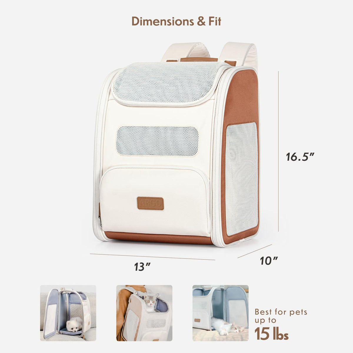 Tan Pet Backpack Carrier A85379