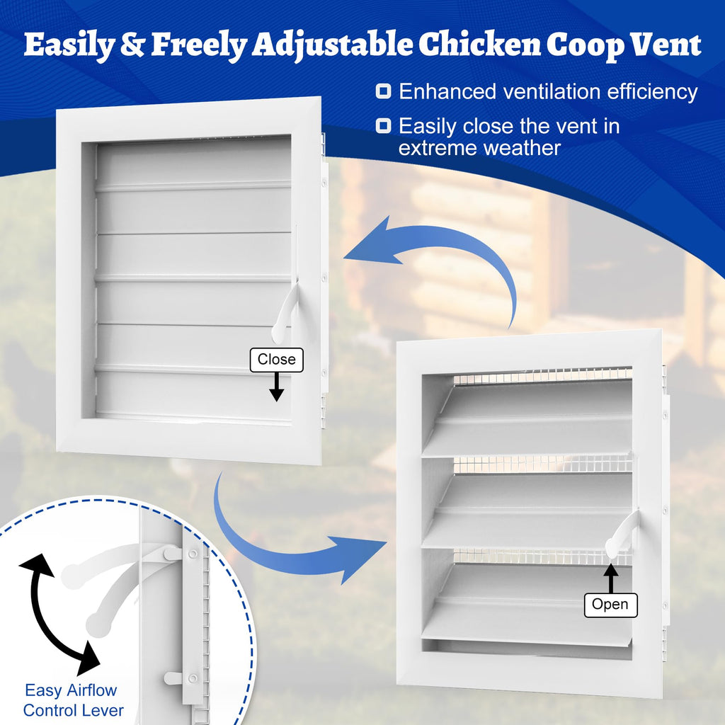 Adjustable Aluminum Alloy Gable Vent with Mesh Screen R38064