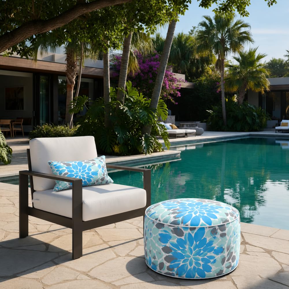 Inflatable Outdoor Ottoman 2 Pack Teal Grey M747437