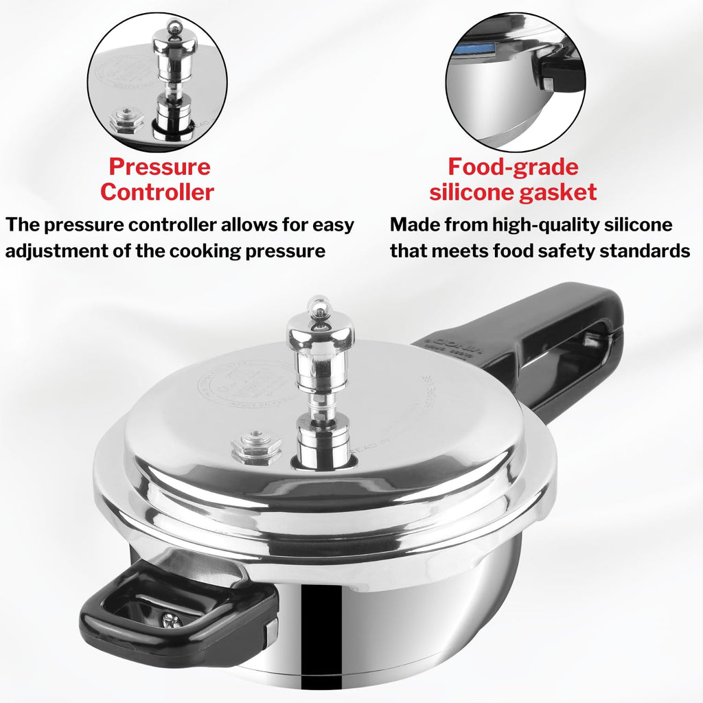 Stainless Steel 3 Litres Pressure Pan with Lid C7398