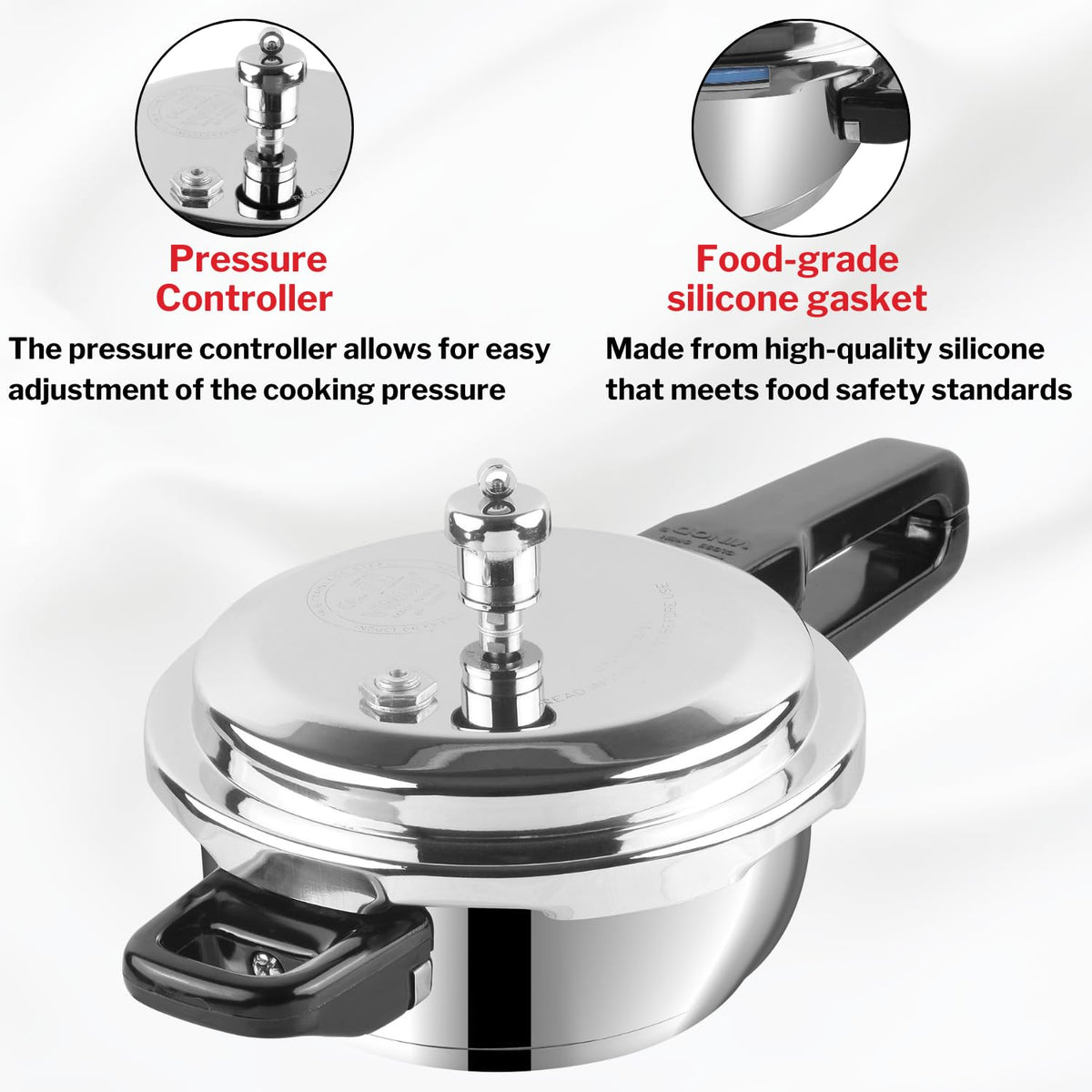 Stainless Steel 3 Litres Pressure Pan with Lid C7398