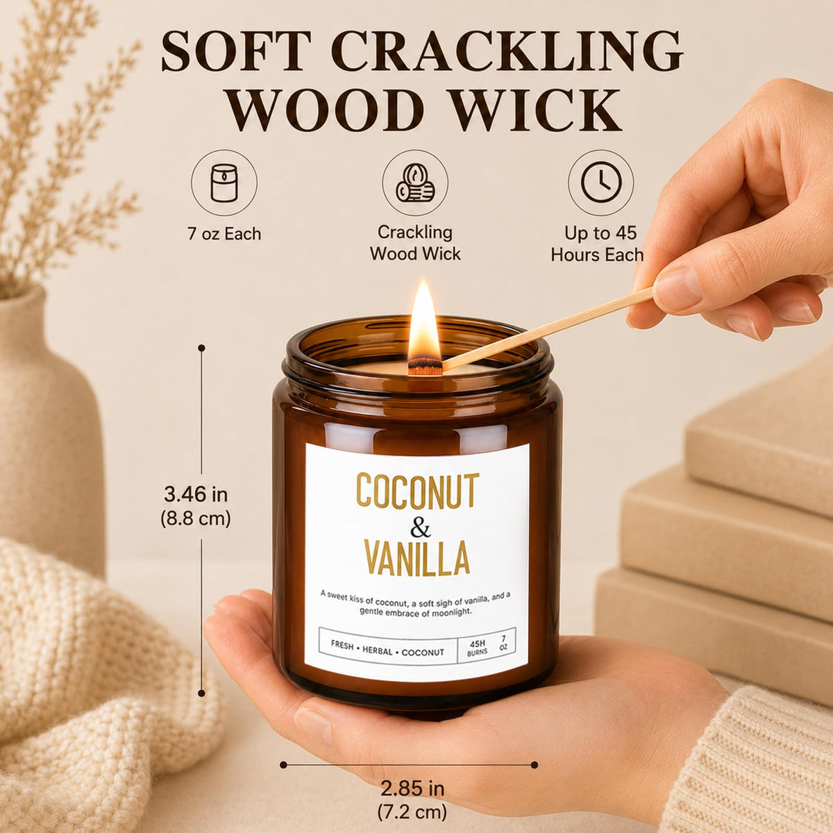 4 Pack Scented Candle Set with Wooden Wick Q8331