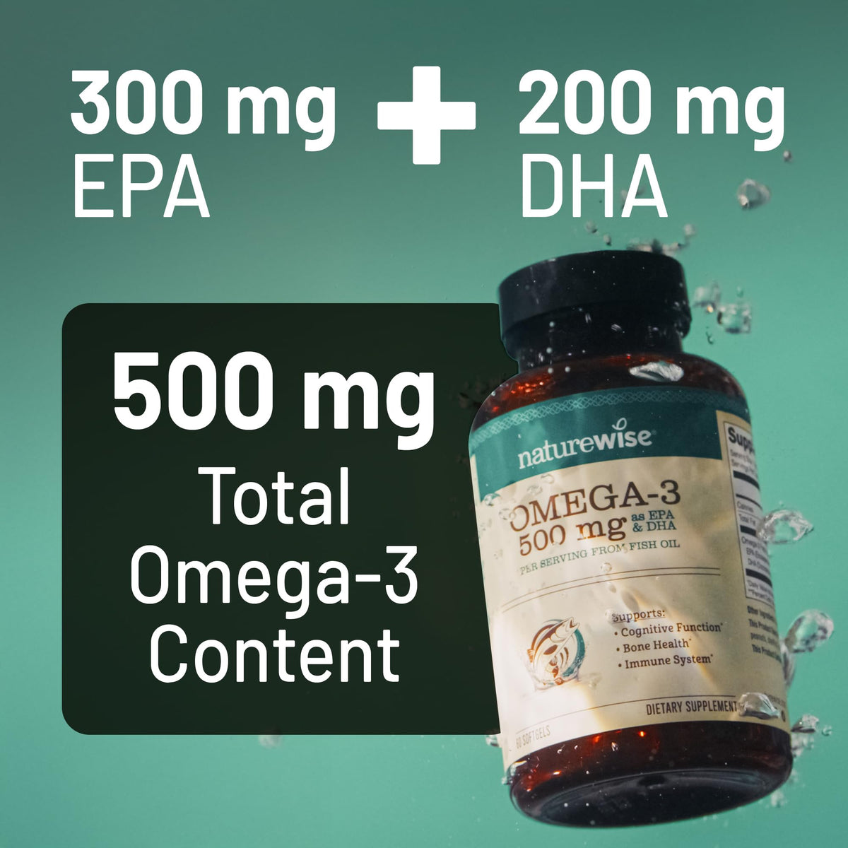 Omega 3 Fish Oil 500 mg EPA & DHA 90 Softgels A601612