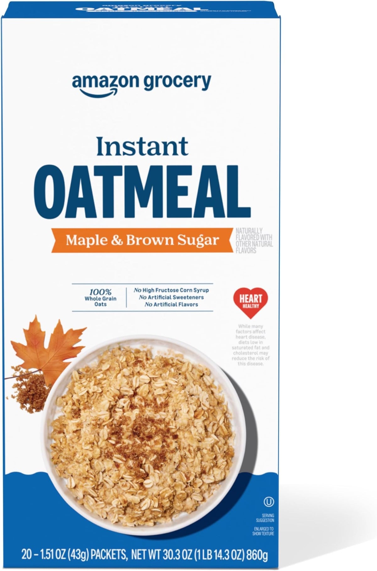 Maple & Brown Sugar Instant Oatmeal, 1.51 Oz, 20 Ct B87952