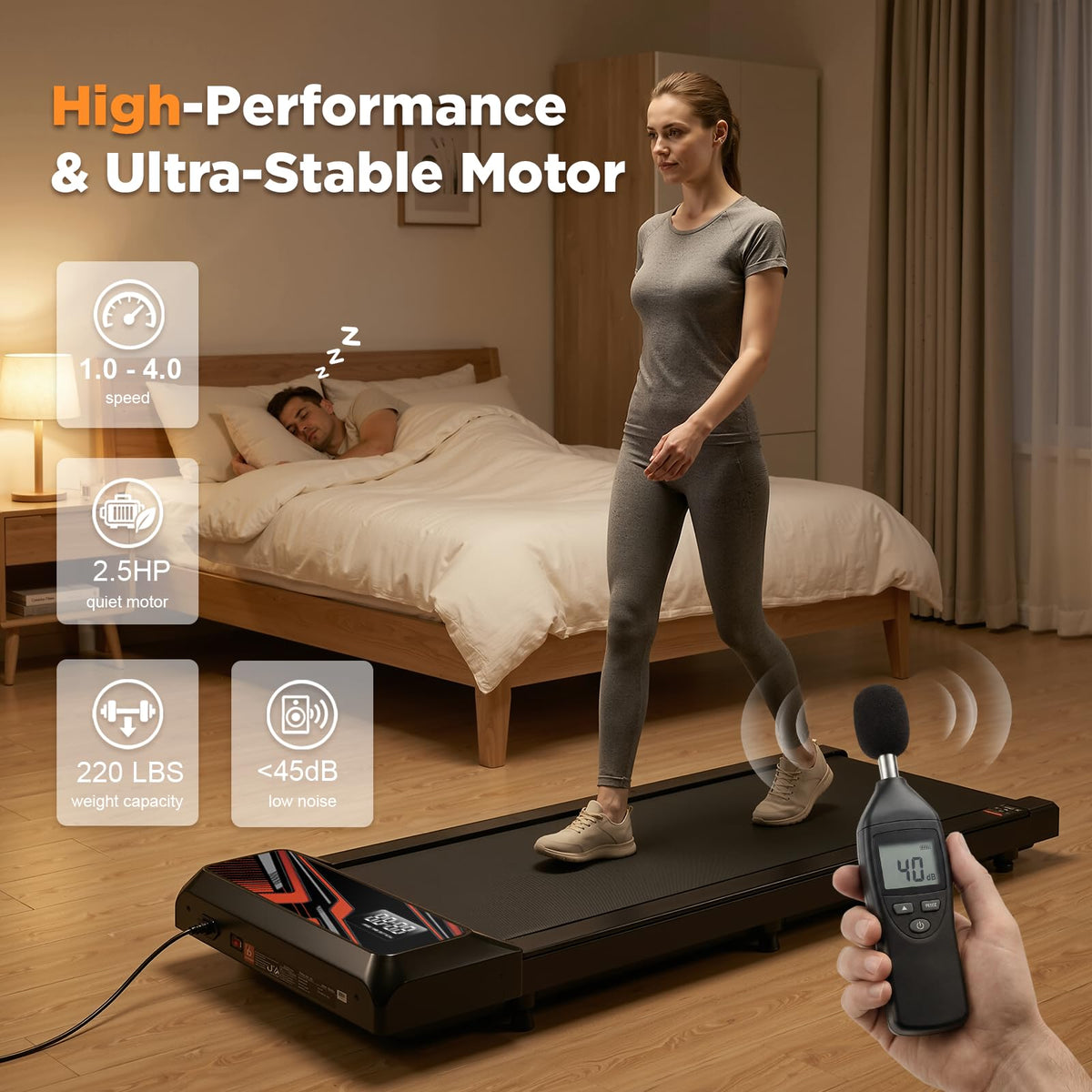 2.5HP Portable Compact Treadmill with Incline and Remote K700028