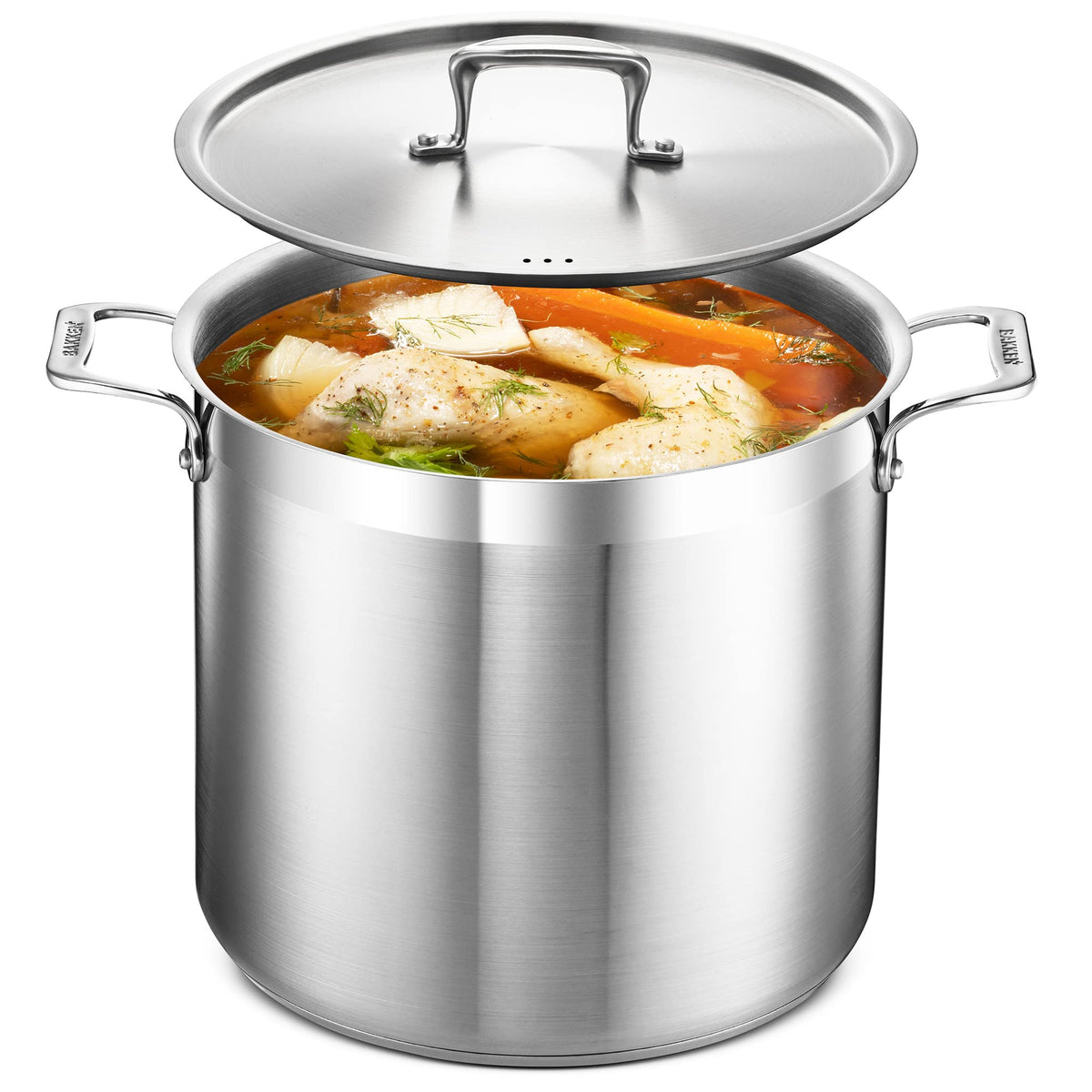 16 Quart Stainless Steel Stockpot with Lid S95696
